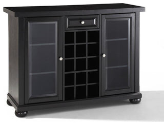 Alexandria Sliding Top Bar Cabinet Black