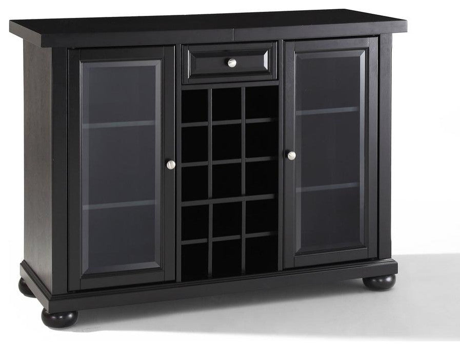 Alexandria Sliding Top Bar Cabinet Black