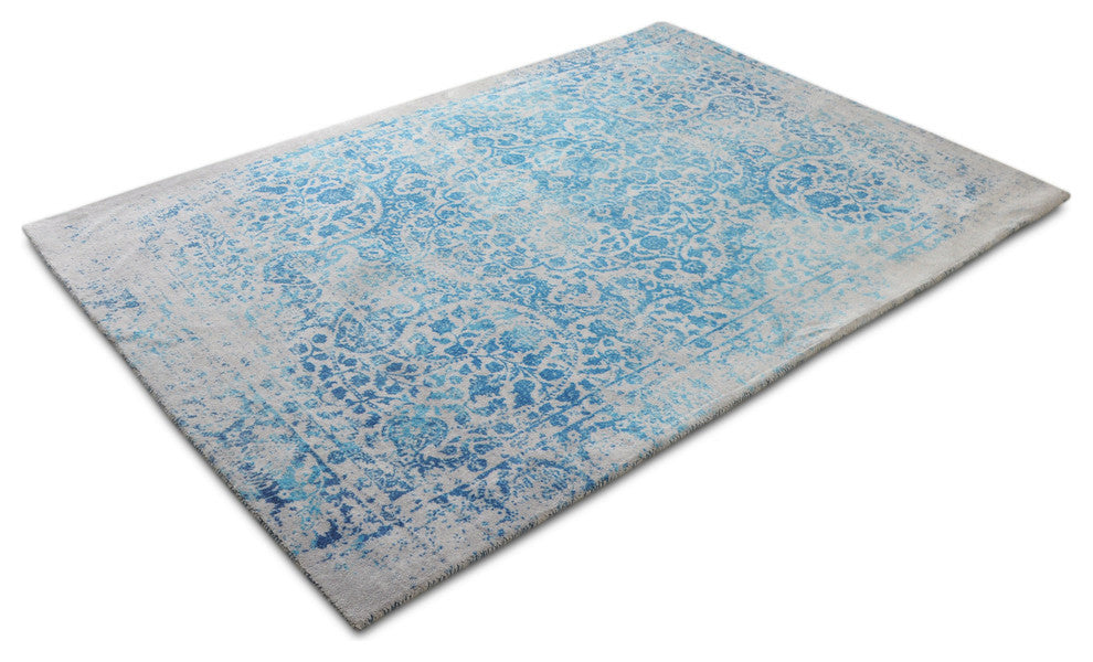 Blue Palace Distressed Boho Area Rug, 7'6"x9'6"