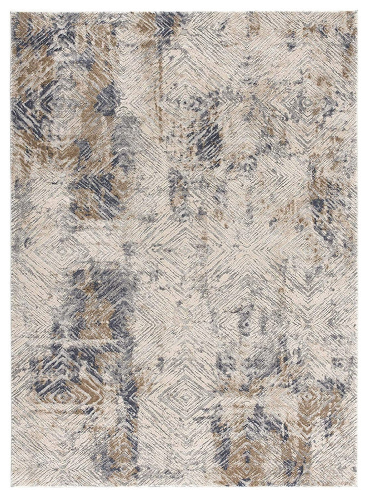 6' X 9' Beige Abstract Printed Area Rug