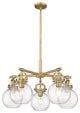 Newton Sphere 5 26" Chandelier Brushed Brass