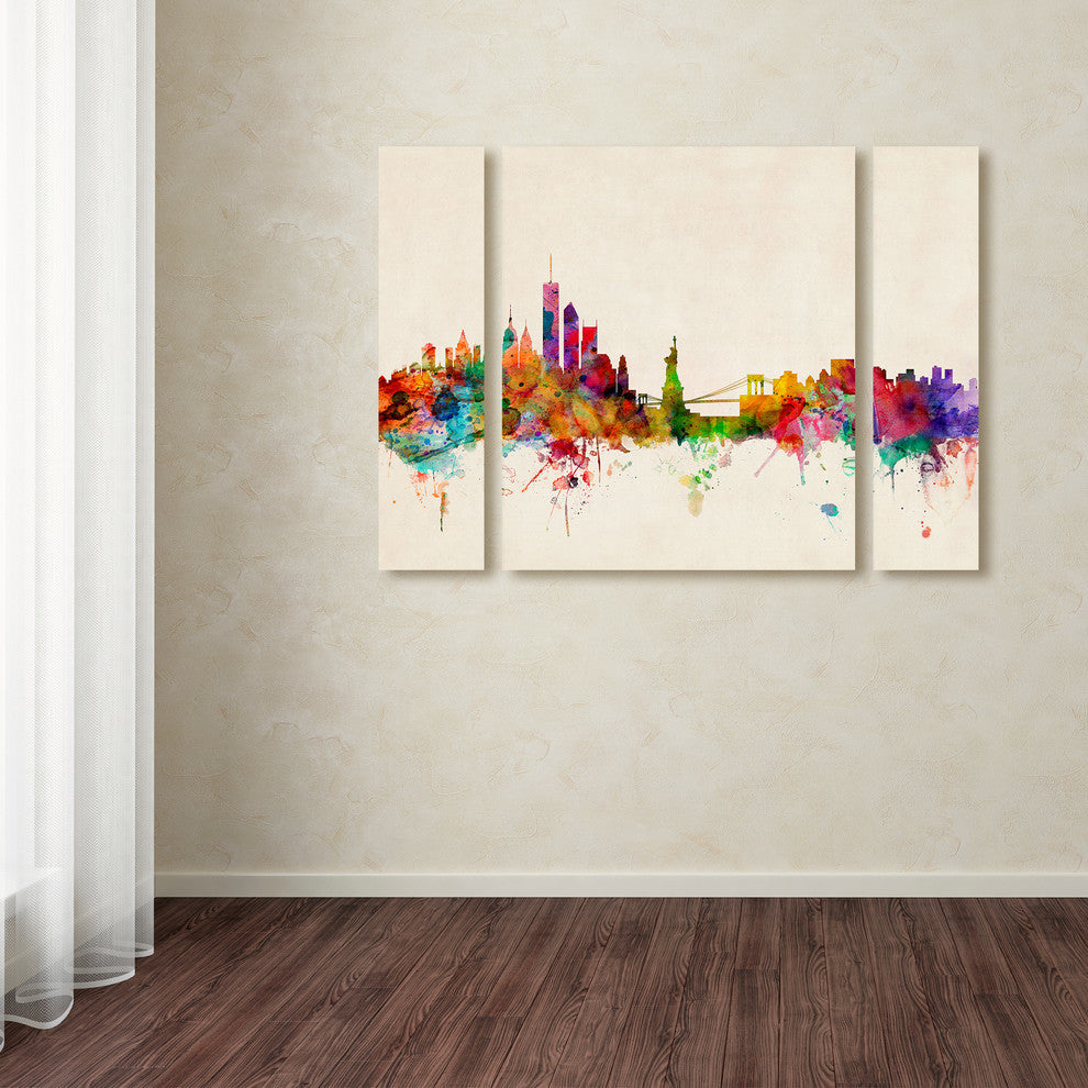 Michael Tompsett 'New York New York' Multi Panel Art Set, 41"x30"