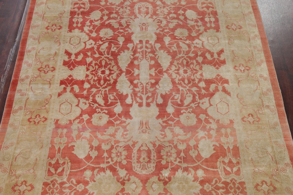 Rustic Style All-Over Hand Made Vegetable Dye Area Rug Oriental, Rust, 9 X 12