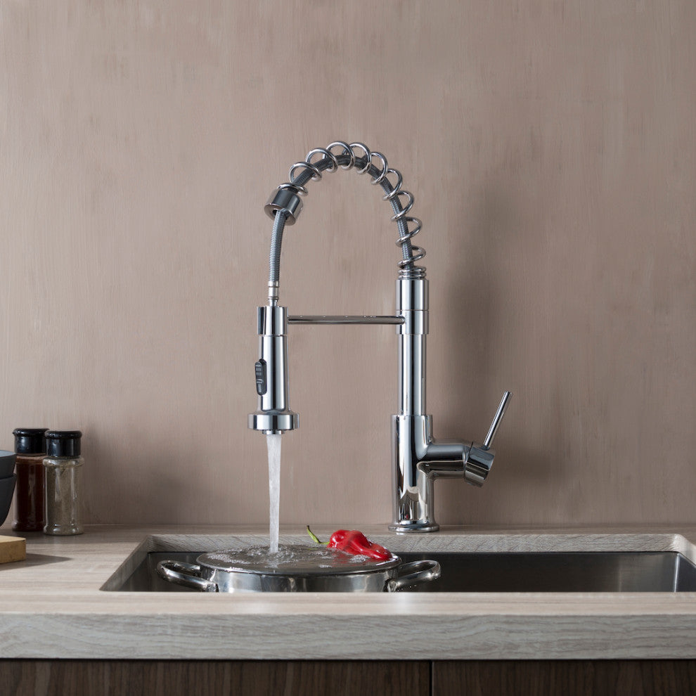 Blossom Lead Free, Solid Brass, Single Handle, Pull Out Kitchen Faucet, Chrome