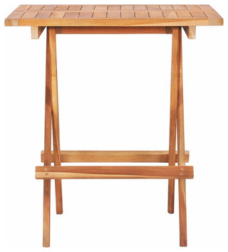 vidaXL Patio Bistro Set 3 Piece Patio Folding Table and Chairs Solid Teak Wood