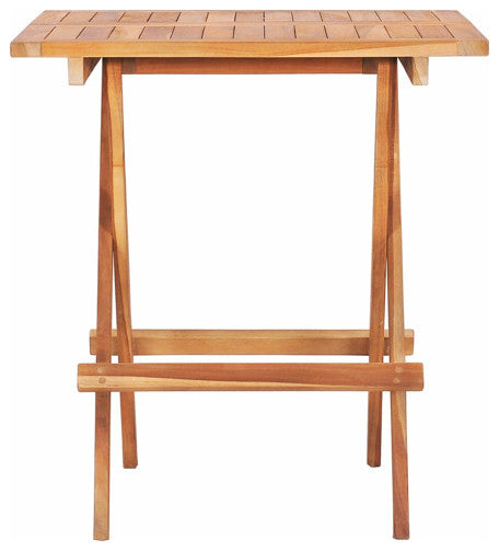 vidaXL Patio Bistro Set 3 Piece Patio Folding Table and Chairs Solid Teak Wood