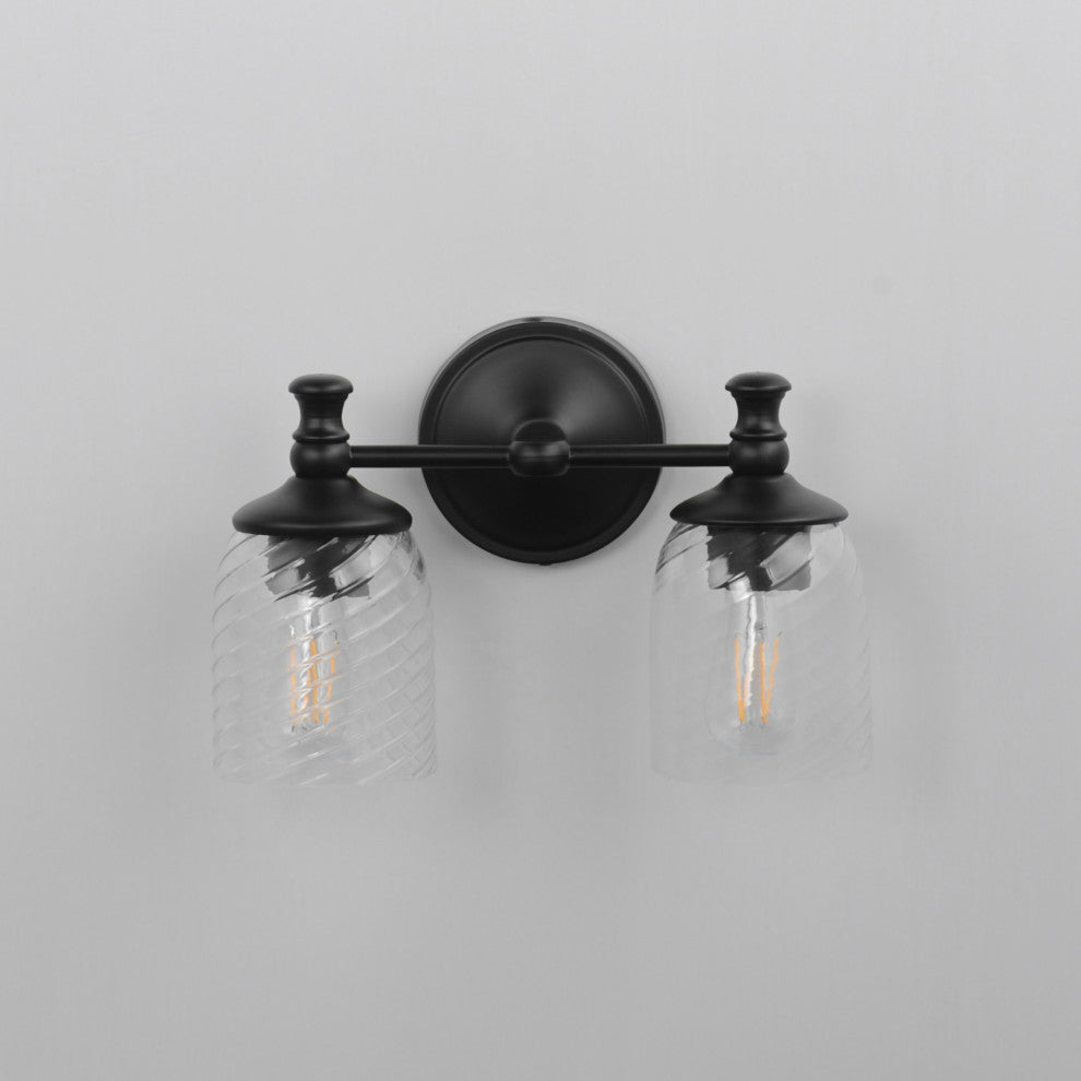 Maxim 21352 Swirl 2 Light 14"W Vanity Light - Satin Nickel