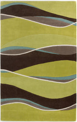 Eternity 1084 Lime, Mocha Landscapes Rug, 2'3"x7'6" Runner