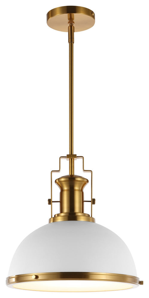 Stella Moravian Star Metal/Glass LED Flush Mount, Brass Gold/White, Width: 13"