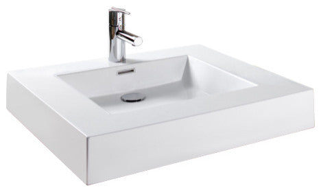 Cube Collection Lav Sink With WETMAR BiO, Matte White