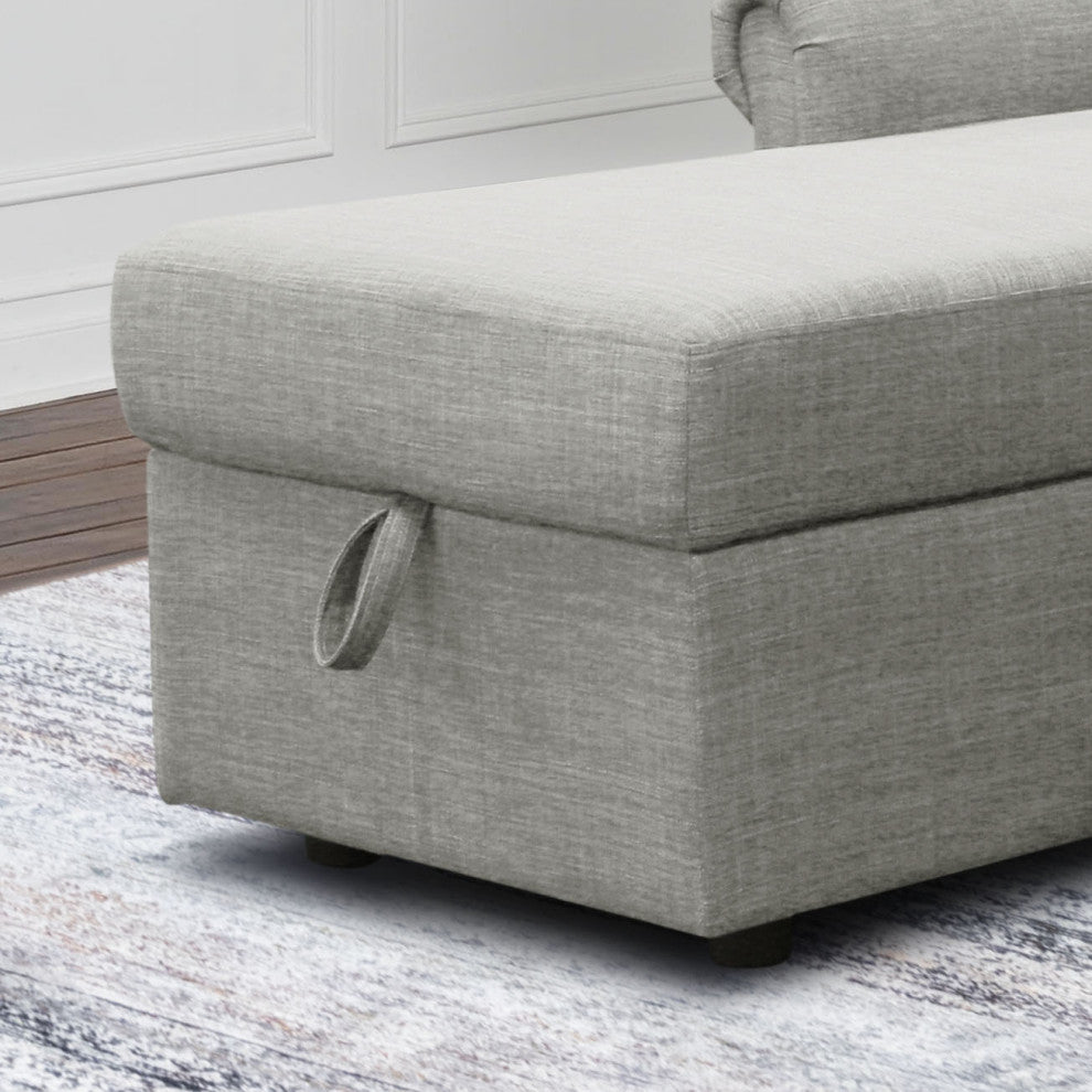 Harding Storage Sofa Bed Reversible Sectional, Heather Gray