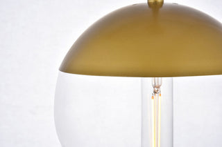 Midcentury Modern Brass And Clear 3-Light Pendant