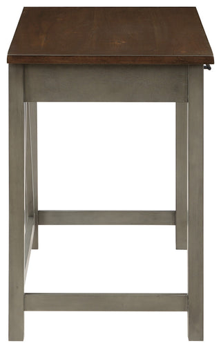 Milford Rustic Writing Desk With Drawers, Slate Gray Finish
