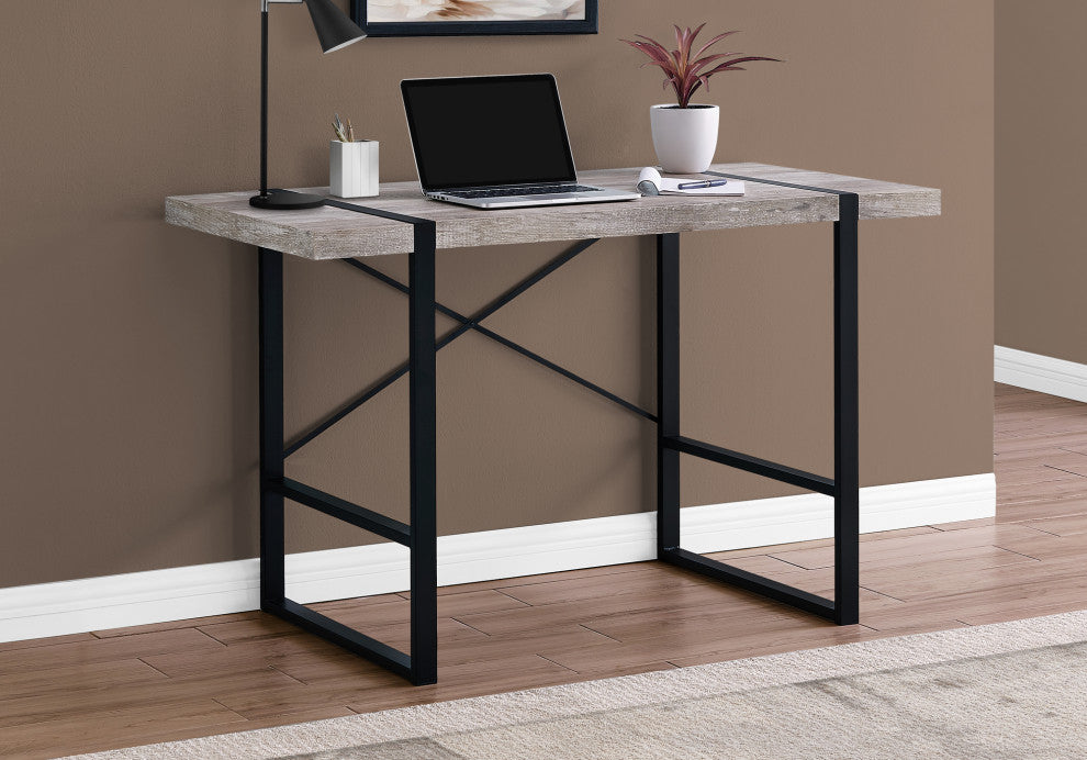 Computer Desk Home Office Laptop 48"L Work Metal Laminate Beige Black