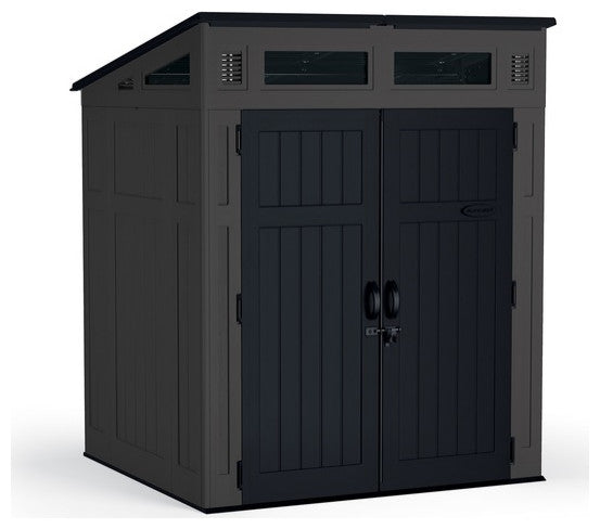 Suncast BMS6581D Modern Vertical Outdoor Storage Shed, Gray
