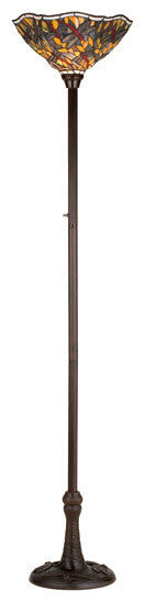 73 5"H Spiral Dragonfly Torchiere