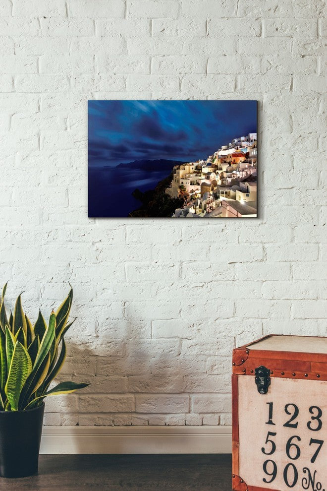 Epic Graffiti "Time Exposure at Santorini" Giclee Canvas Wall Art, 18"x26"