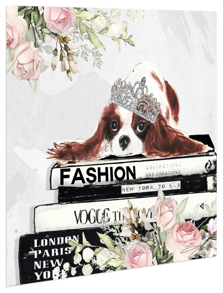 "Cavalier" Dog Wall Art Print Frameless Free Floating Tempered Glass Panel