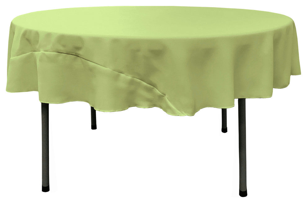 LA Linen Round Polyester Poplin, Sage, 72" Round