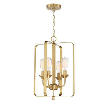 Bridgestone 4 Light Foyer in Satin Brass (53034-SB)