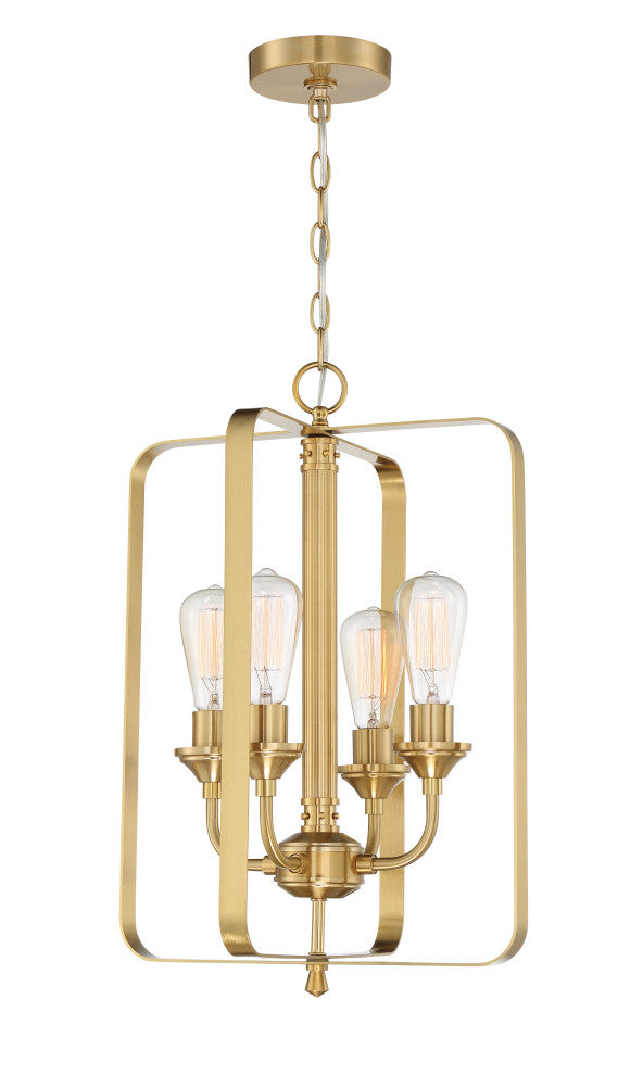 Bridgestone 4 Light Foyer in Satin Brass (53034-SB)