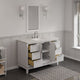 Elizabeth 48" Single Sink Carrara White Marble Vanity, Pure White