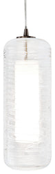 Hermosa 6" LED Pendant, Satin Nickel Metal, Clear/White Shade, 3000k, 120V