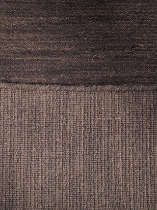 HAND KNOTTED LOOM WOOL ECO-FRIENDLY AREA RUGS - Rectangle, Charcoal, Solid, [Rectangle] 5'x8'