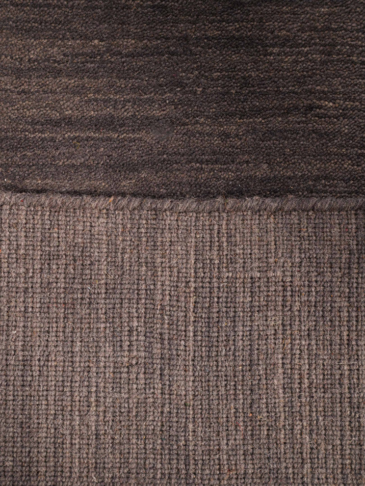 HAND KNOTTED LOOM WOOL ECO-FRIENDLY AREA RUGS - Rectangle, Charcoal, Solid, [Rectangle] 5'x8'