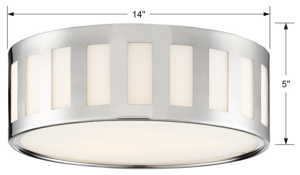 Crystorama Lighting Group KEN-2203 Kendal 3 Light 14"W Flush - Black Forged