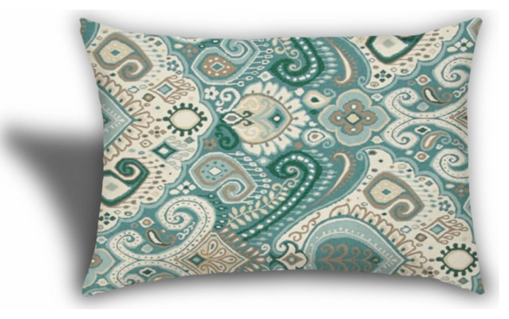 3-Piece Set Teal Boho Chic Indoor Outdoor Zippered Pillows