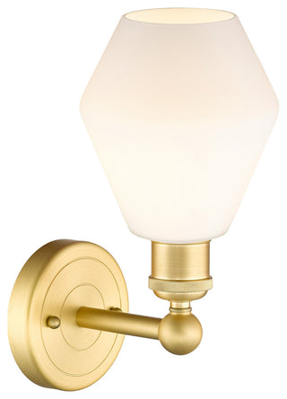 Edison Cindyrella 1-Light 6" Sconce, Satin Gold -Cased Matte White Shade