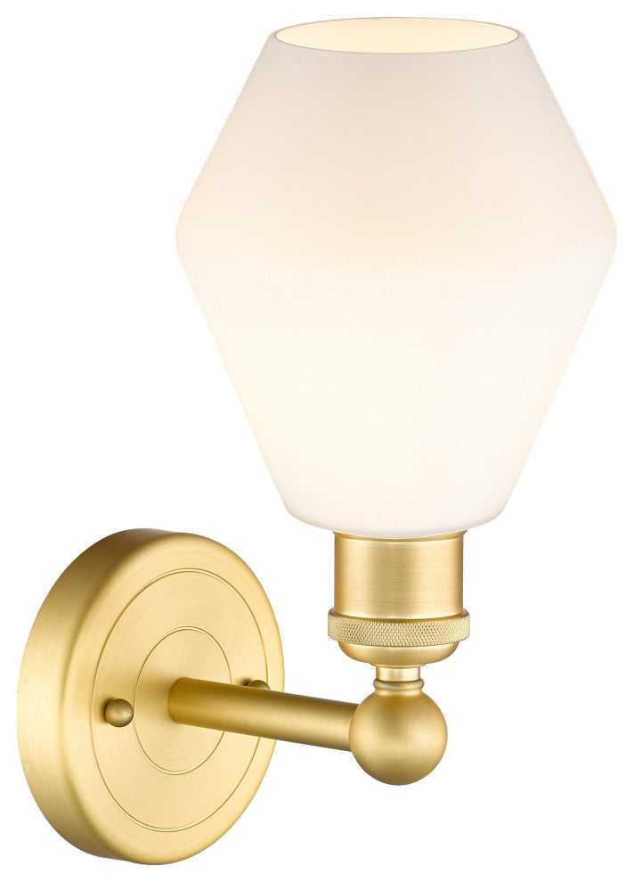 Edison Cindyrella 1-Light 6" Sconce, Satin Gold -Cased Matte White Shade