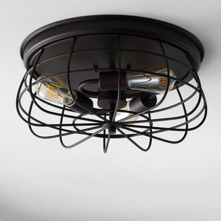 Calvia 15.7" 3-Light Farmhouse Metal Cage Flush Mount