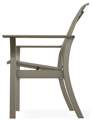 Leeward Sling Stackable Outdoor Dining Chair, Elevation Stone/Beachwood