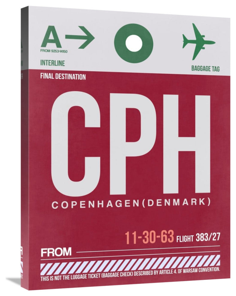 "CPH Copenhagen Luggage Tag 2" Fine Art Print