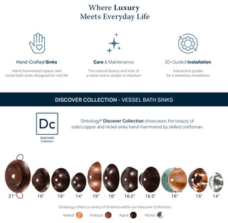 Hubble 14" Vessel Bathroom Sink in Copper