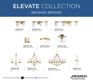 Elevate 3-Light Chandelier, Brushed Bronze