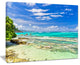 "Tranquil Seychelles Tropical Beach" Modern Seascape Wall Art, 40"x30"