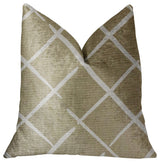 DaVinci Beige and Brown Luxury Throw Pillow, 20"x36" King