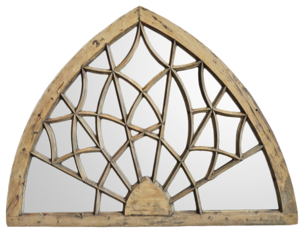 Antique Wood Transom Mirror