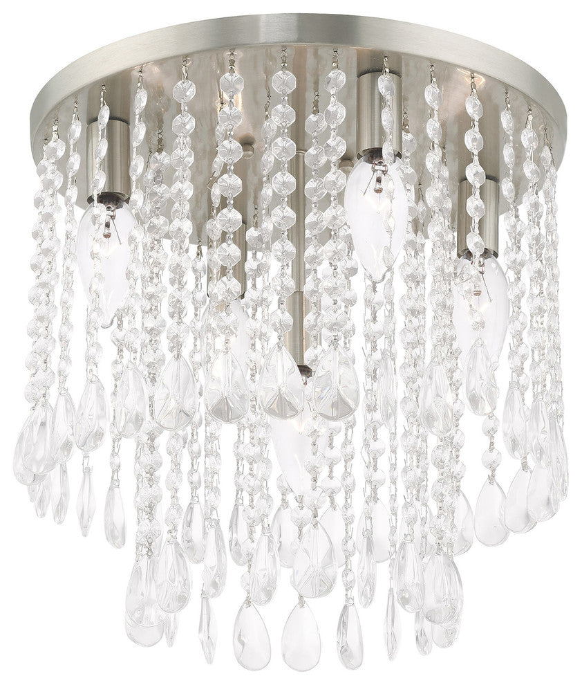 Livex Lighting Brushed Nickel 4 + 1-Light Ceiling Mount