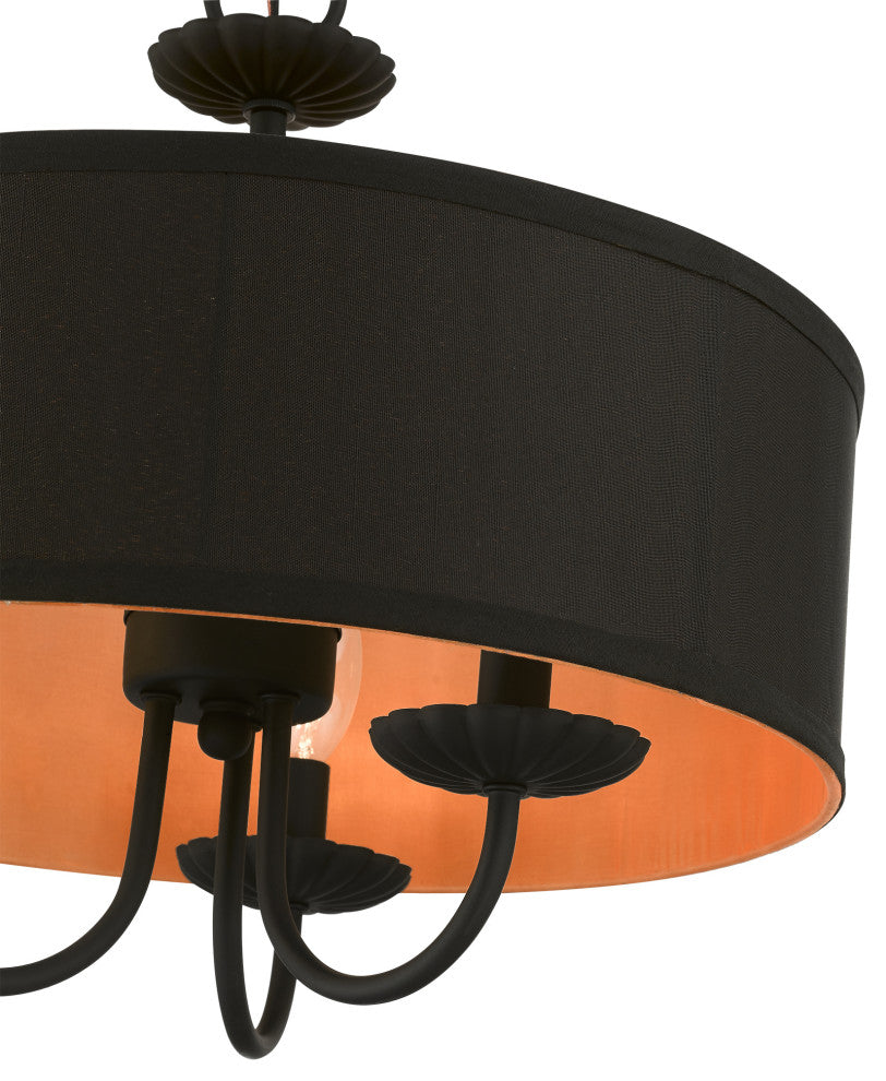Livex Lighting 3 Light Black Pendant Chandelier