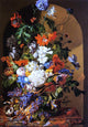 Leopold Zinnogger Still Life With Flowers and Grapes Wall Decal