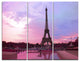 "Eiffel Tower in Purple Tone" Photo Canvas Print, 3 Panels, 36"x28"