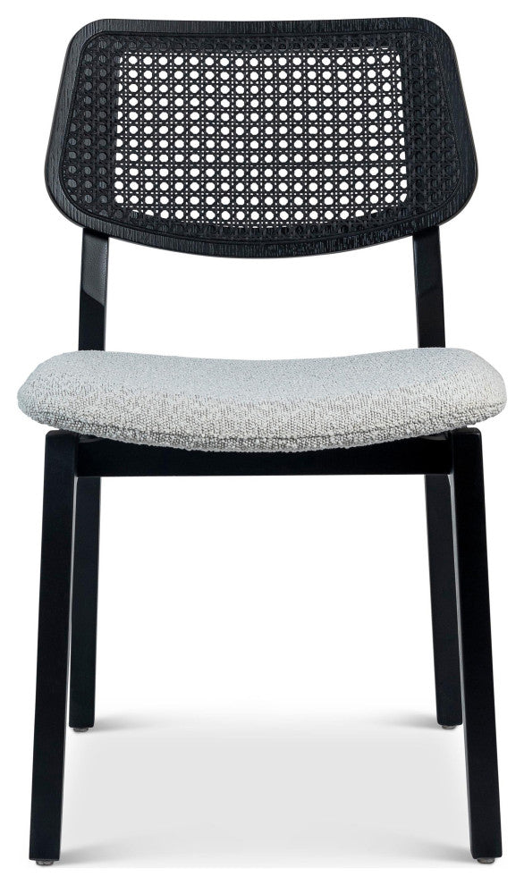 Modern Brazilian, Beth, Cane Side Chair, Ebano/Crafted Glaze