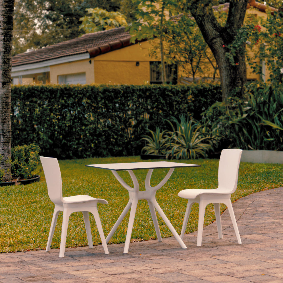 Mio Dining Set With 2 Chairs White