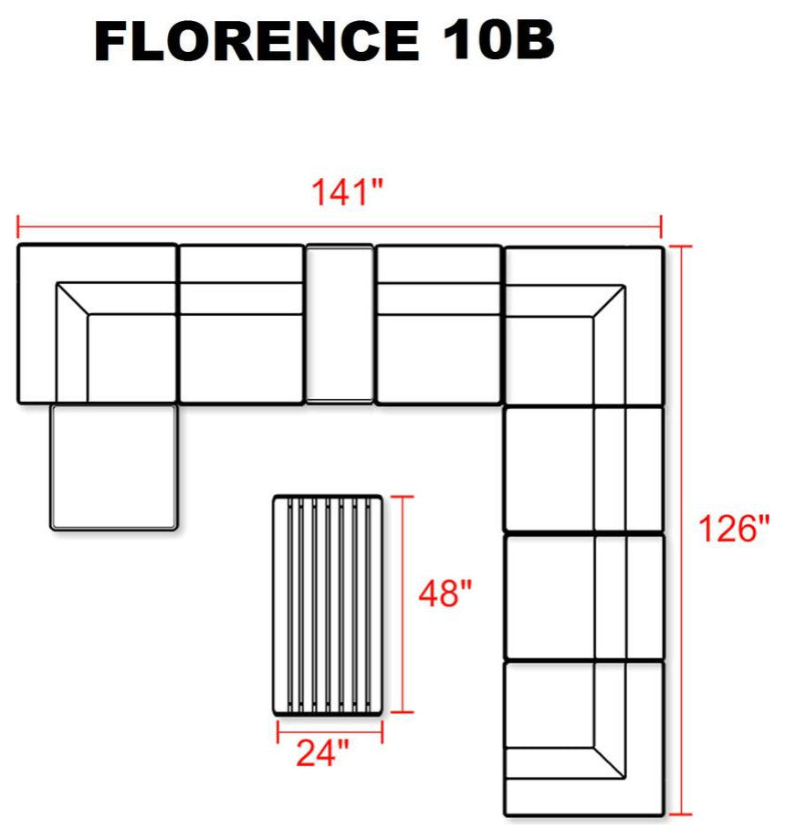 Florence 10 Piece Outdoor Wicker Patio Furniture Set 10b Black