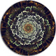 Silver Metallic Fabric Flower, Digital Art Round Metal Wall Art, 23"