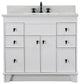 39" Single Sink Vanity, White Finish With Engineered Stone Top
